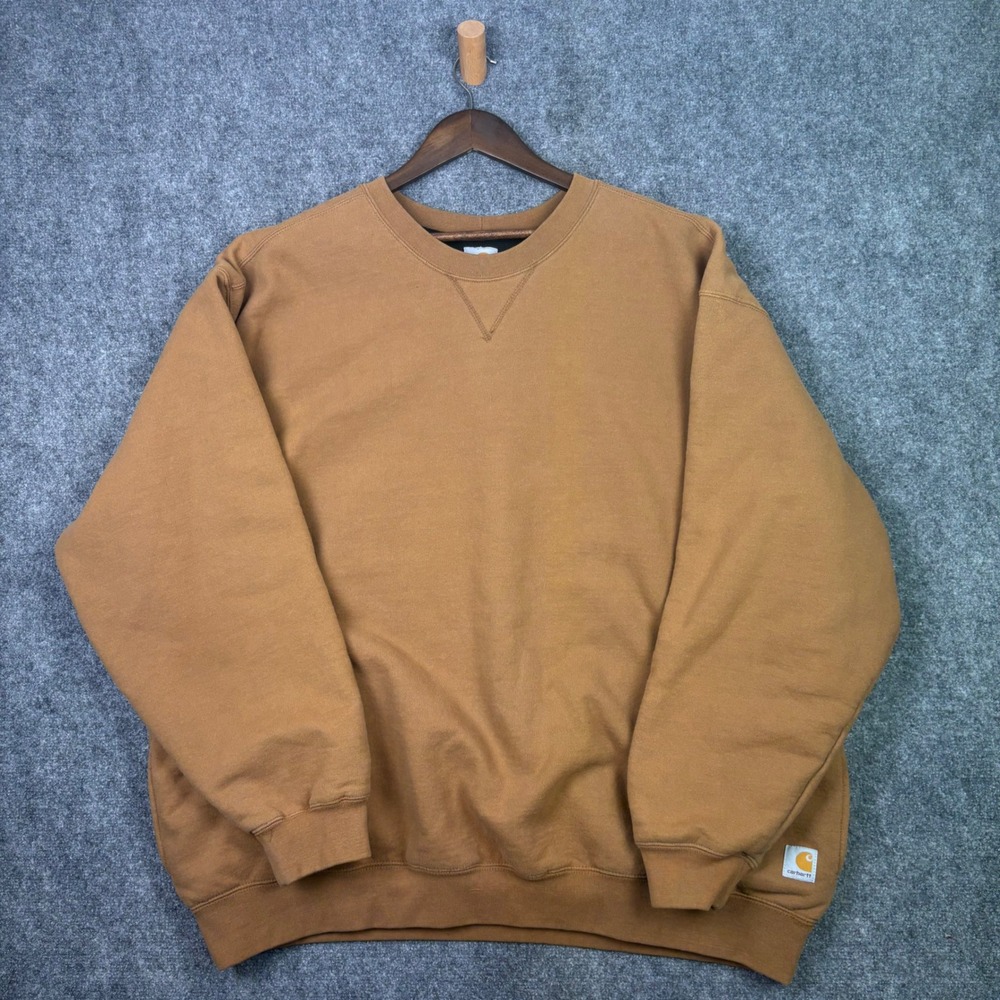 Carhartt Sweatshirt Mens 3XL Brown Crewneck Heavyweight Pullover Workwear 0725